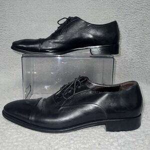 Bruno Magli Dress Shoes Men's Sz 11½ Black Maioco Oxford Napa Leather Lace Up